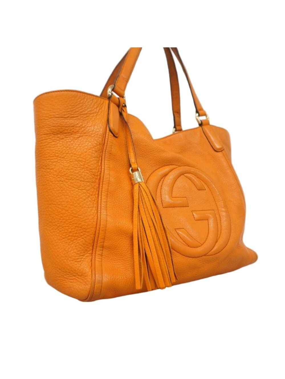★SOLD★ Gucci Tote Soho Leather Orange Gold - Picture 2 of 10